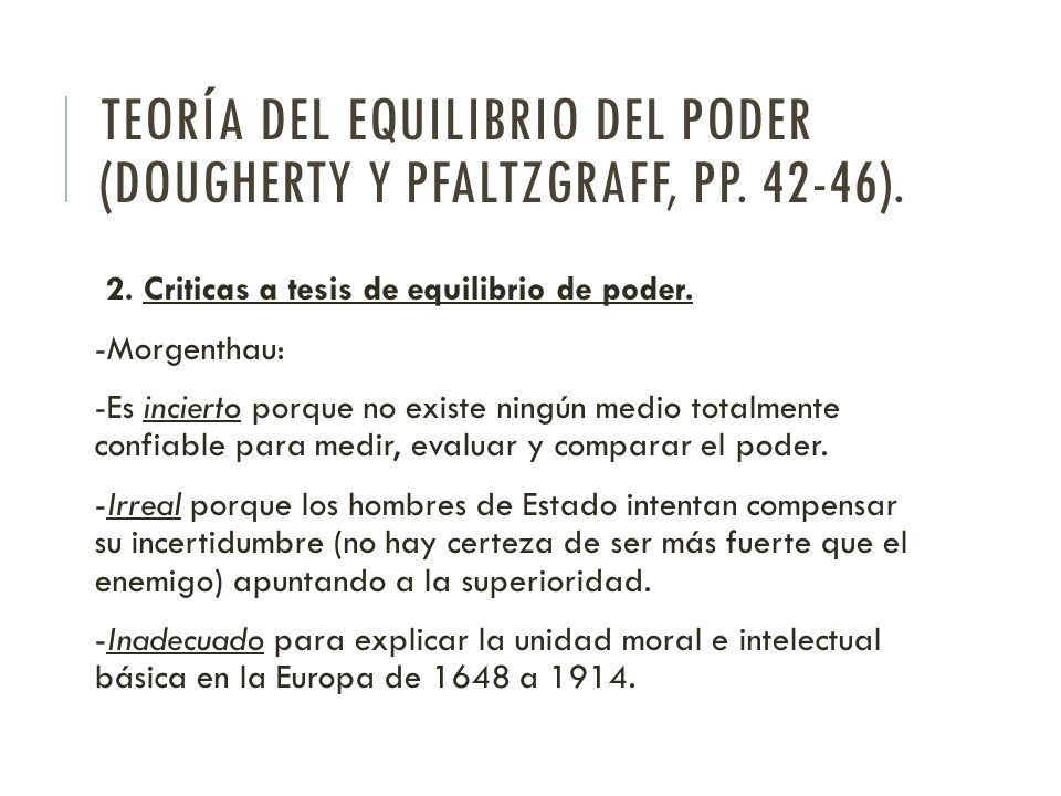Teoría del equilibrio del poder (Dougherty y Pfaltzgraff, pp ).