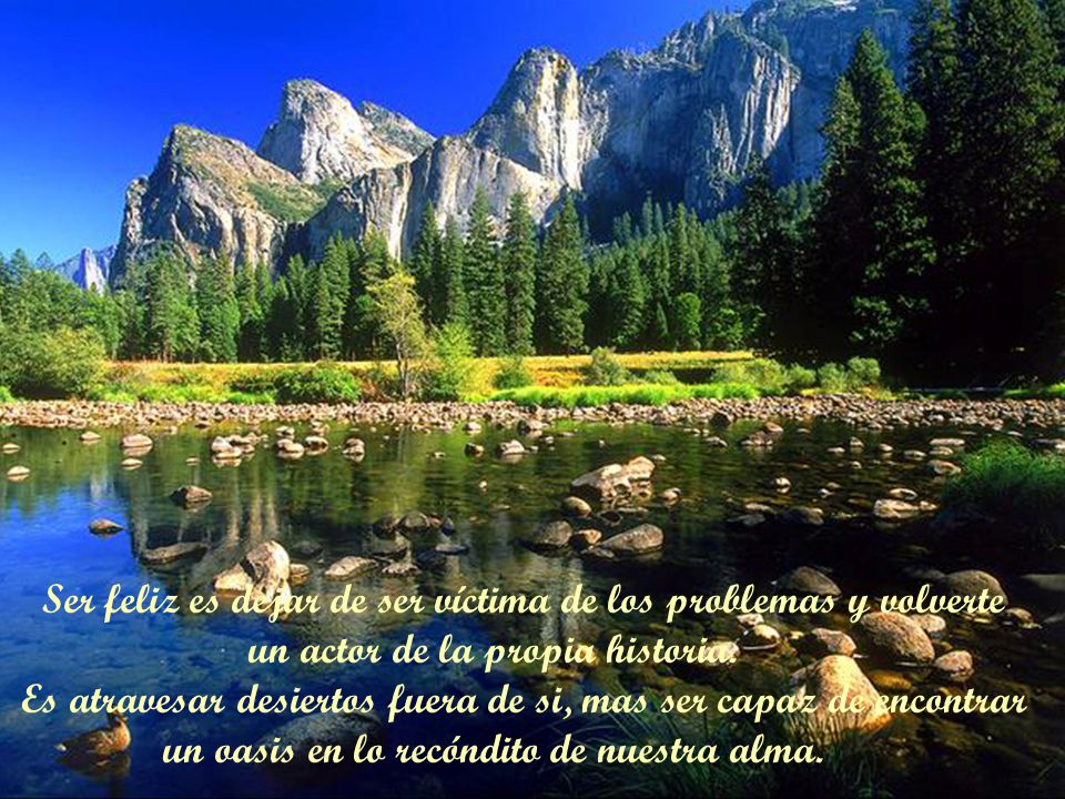 Ser feliz es dejar de ser víctima de los problemas y volverte un actor de la propia historia.