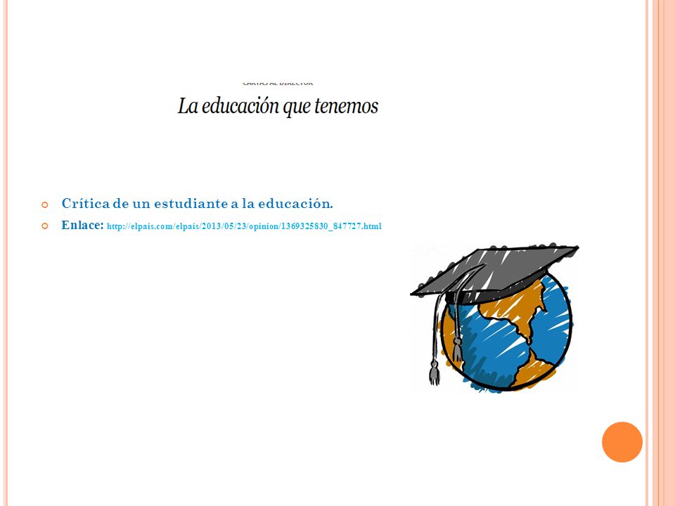 Crítica de un estudiante a la educación.