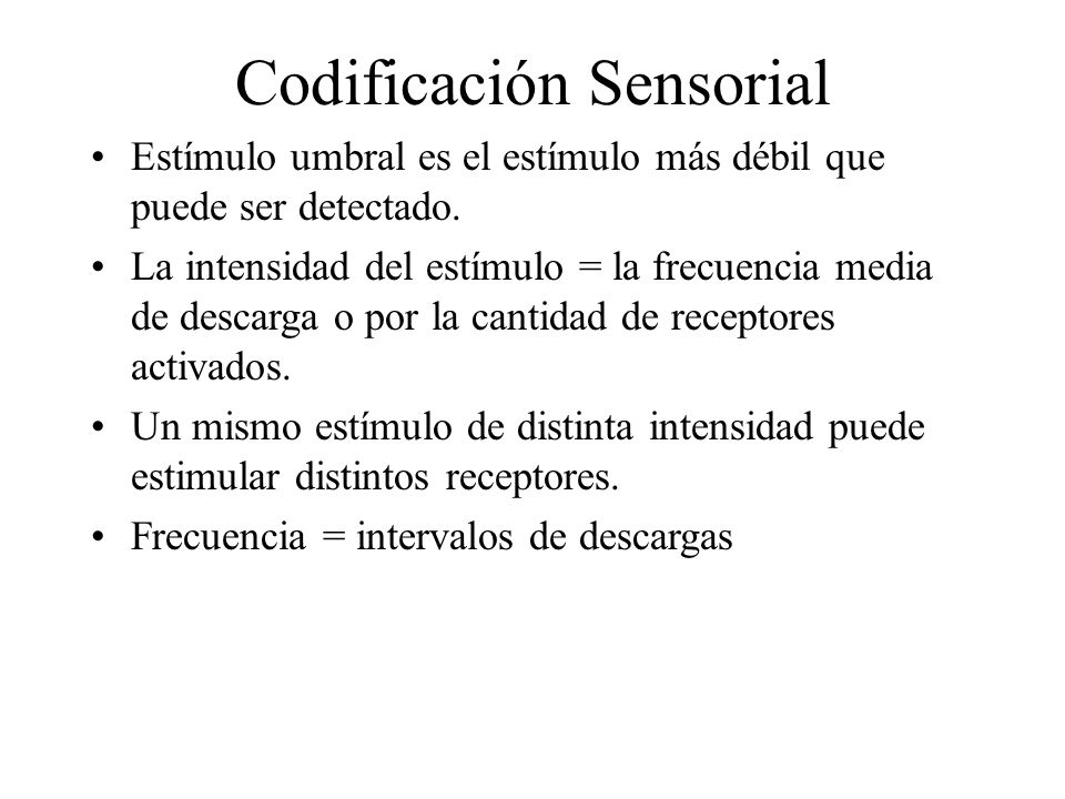 Codificación Sensorial