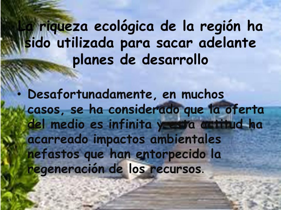 La riqueza ecológica de la región ha sido utilizada para sacar adelante planes de desarrollo
