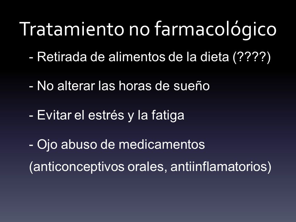 Tratamiento no farmacológico