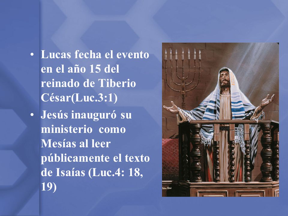 Lucas fecha el evento en el año 15 del reinado de Tiberio César(Luc