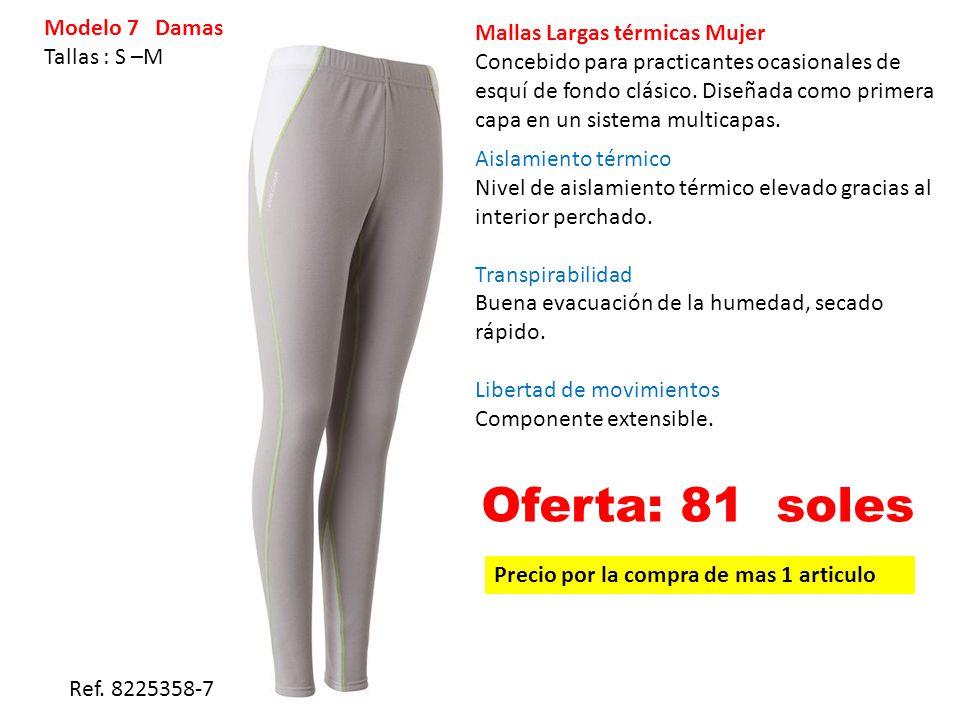 Oferta: 81 soles Modelo 7 Damas Mallas Largas térmicas Mujer