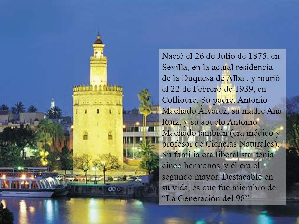Nació el 26 de Julio de 1875, en Sevilla, en la actual residencia de la Duquesa de Alba , y murió el 22 de Febrero de 1939, en Collioure.