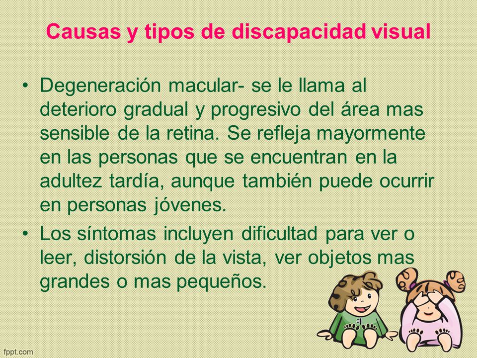 Causas y tipos de discapacidad visual