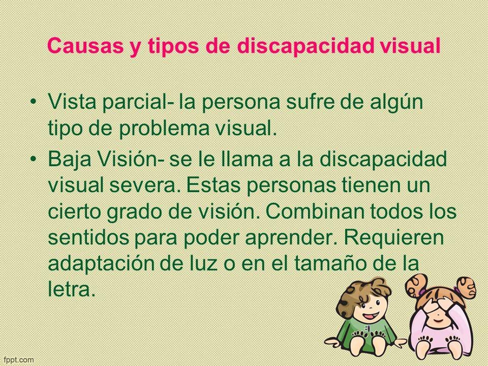 Causas y tipos de discapacidad visual