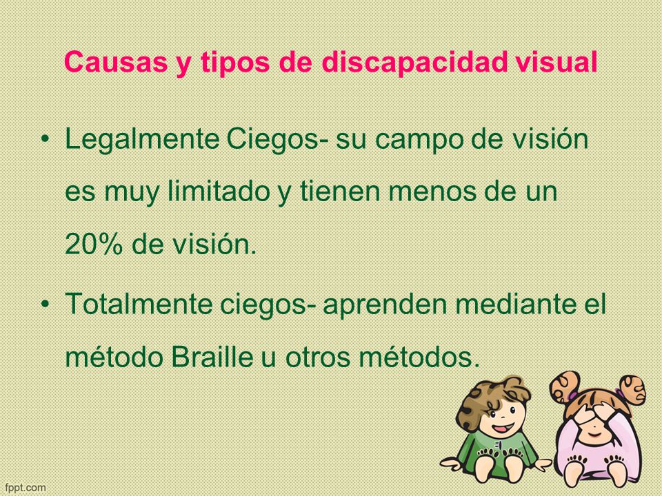 Causas y tipos de discapacidad visual