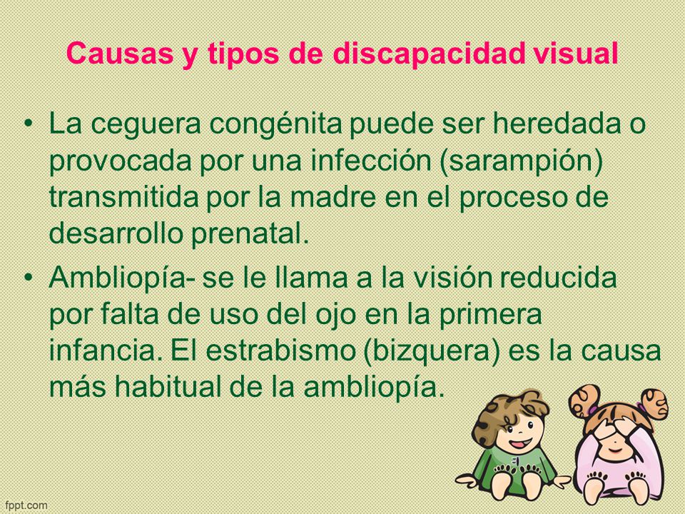 Causas y tipos de discapacidad visual