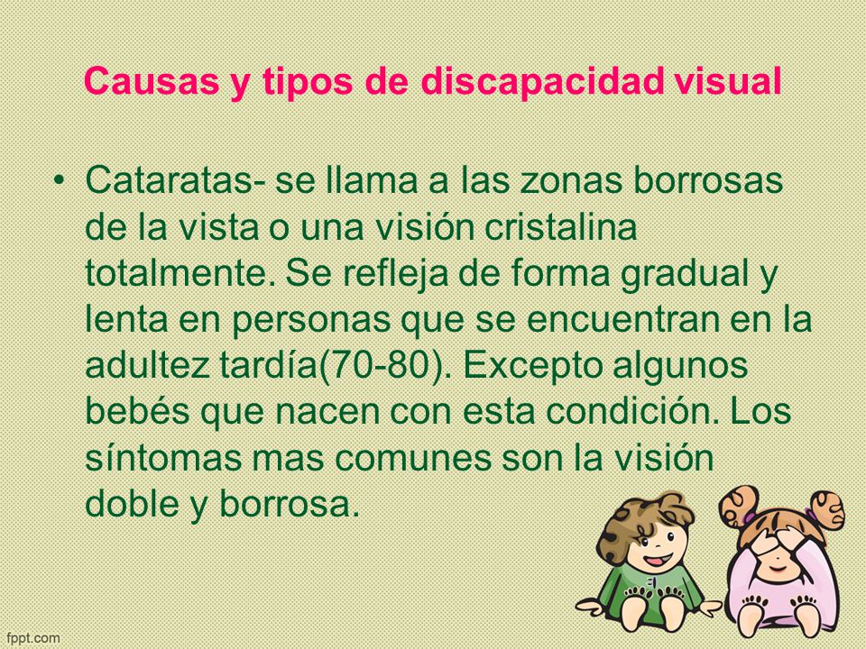 Causas y tipos de discapacidad visual