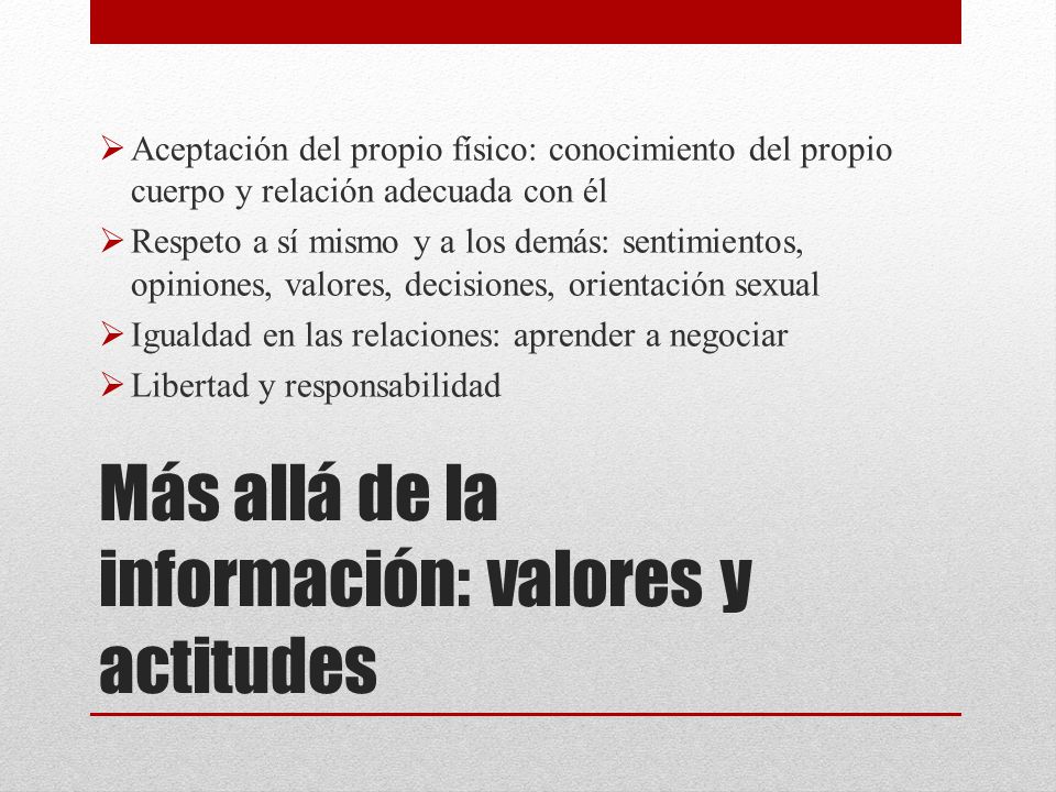 Más allá de la información: valores y actitudes