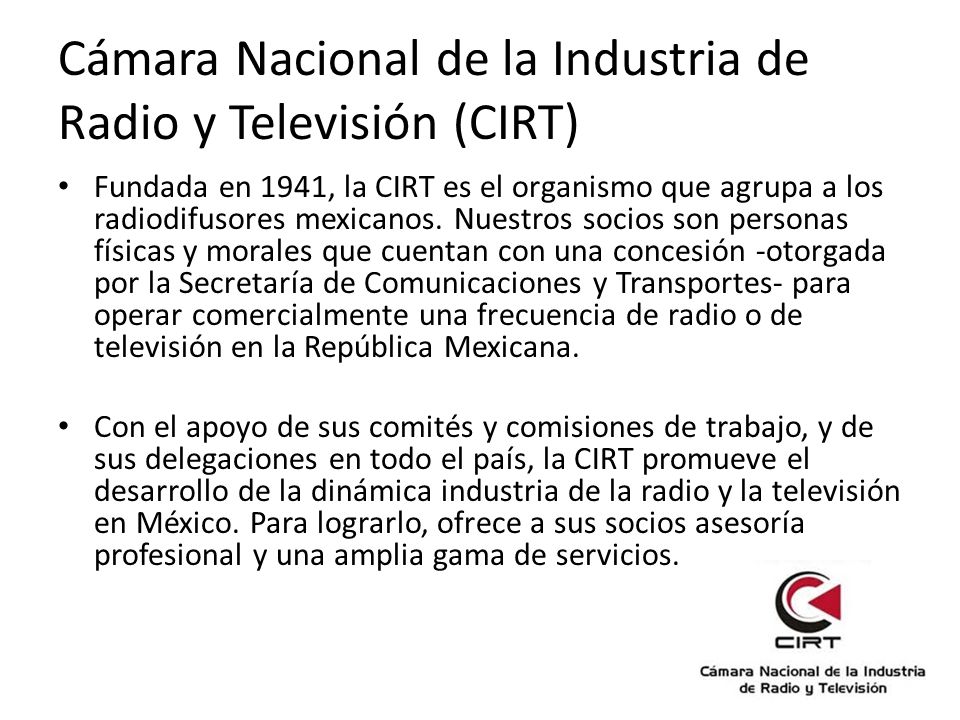 Cámara Nacional de la Industria de Radio y Televisión (CIRT)