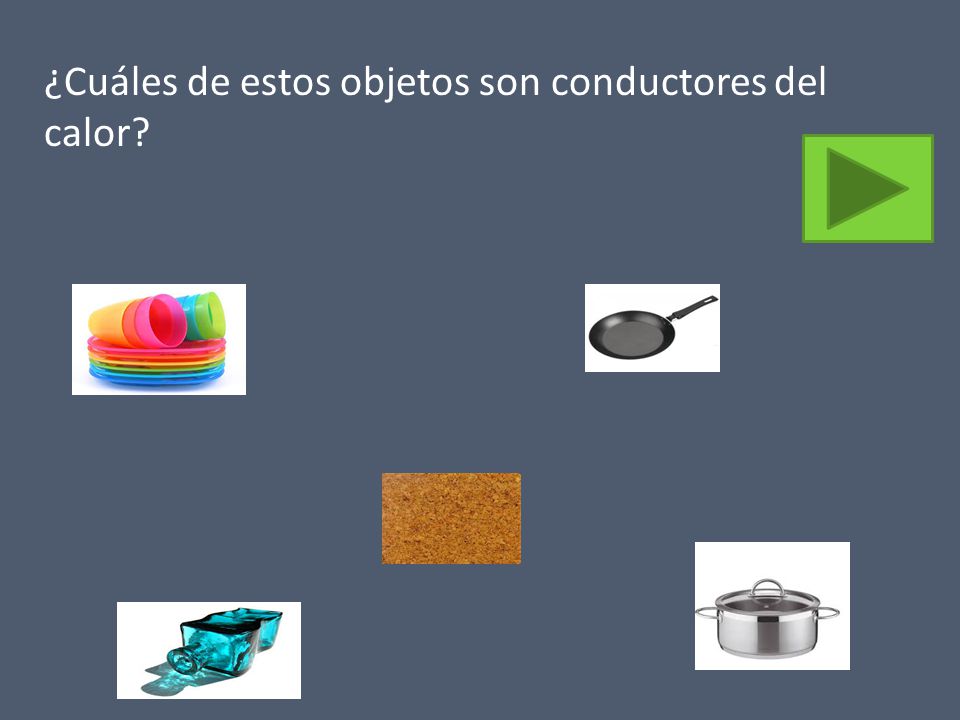 ¿Cuáles de estos objetos son conductores del calor