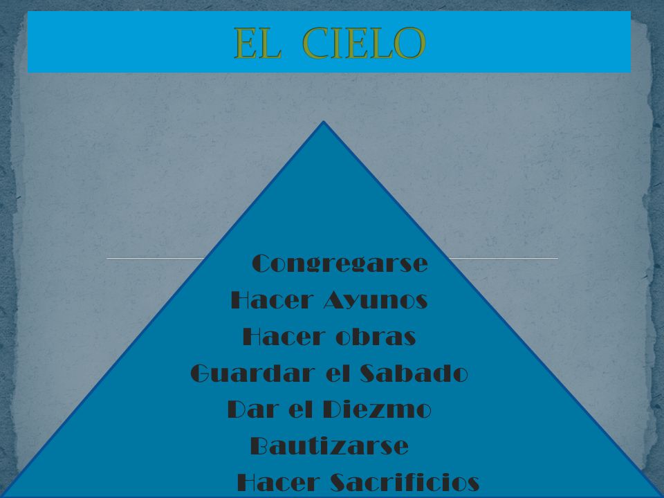 EL CIELO Congregarse Hacer Ayunos Hacer obras Guardar el Sabado