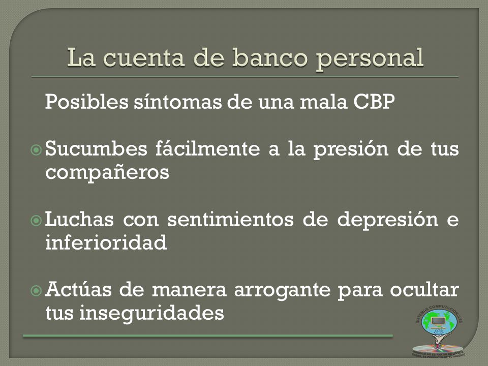 La cuenta de banco personal