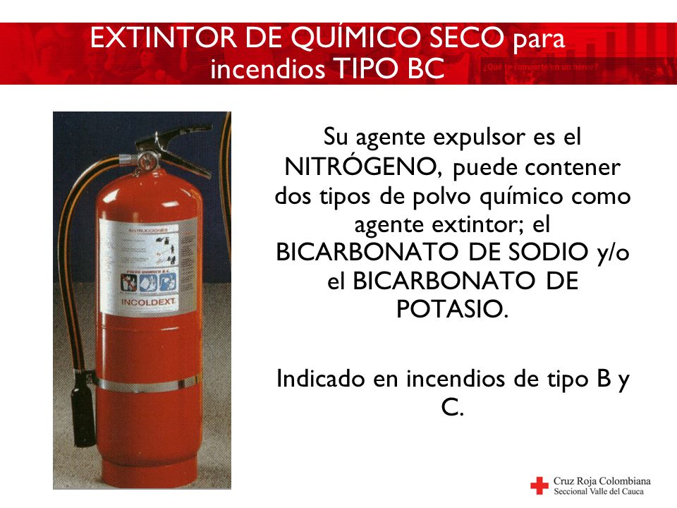 EXTINTOR DE QUÍMICO SECO para incendios TIPO BC