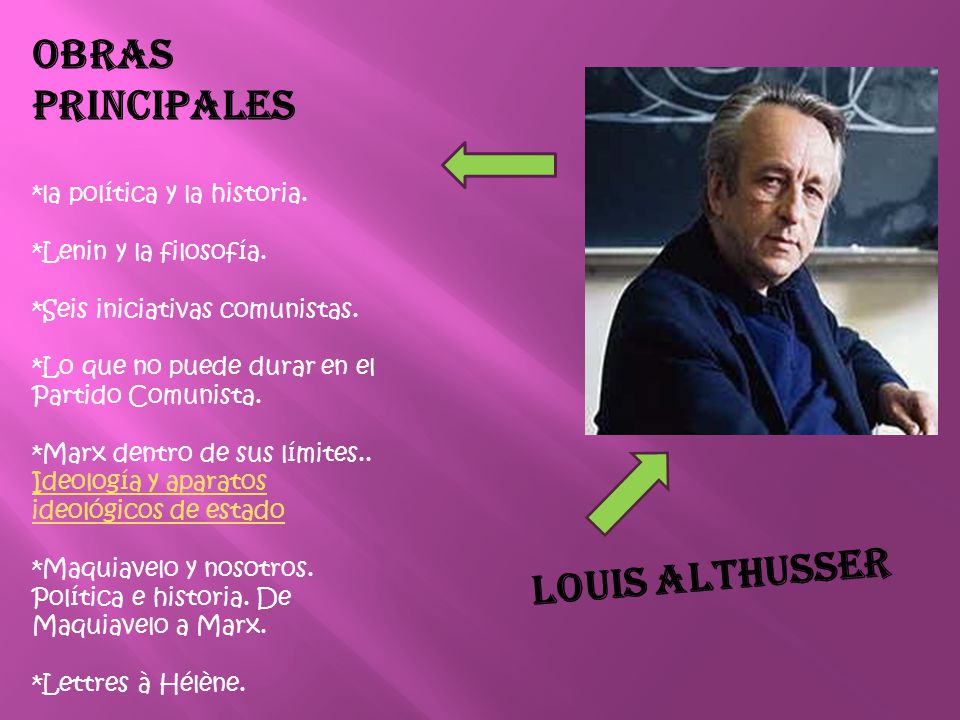 OBRAS PRINCIPALES LOUIS ALTHUSSER *la política y la historia.