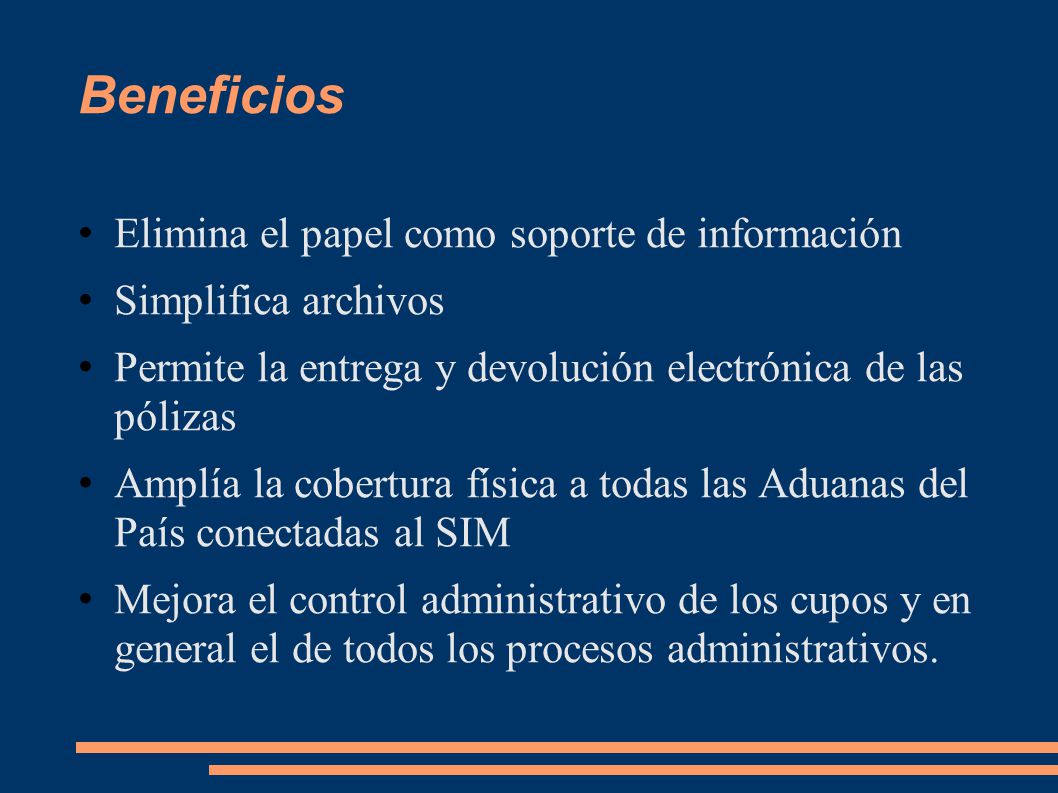 Beneficios Elimina el papel como soporte de información
