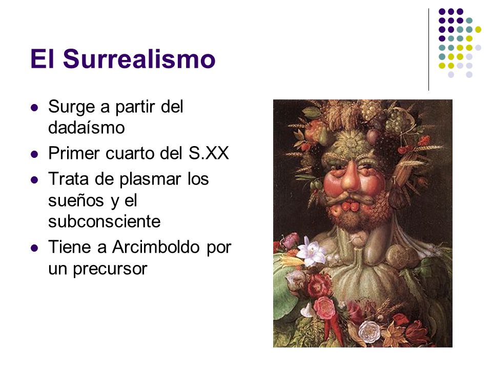 El Surrealismo Surge a partir del dadaísmo Primer cuarto del S.XX