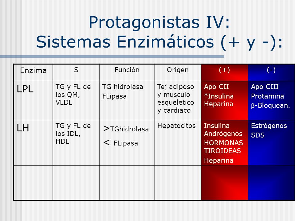 Protagonistas IV: Sistemas Enzimáticos (+ y -):