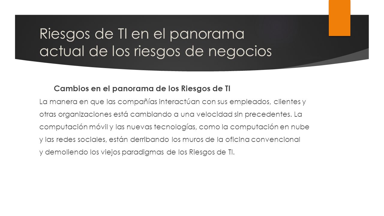 Riesgos de TI en el panorama actual de los riesgos de negocios