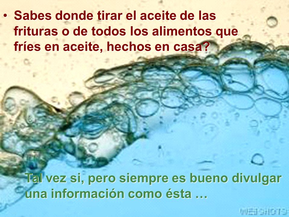 Sabes donde tirar el aceite de las frituras o de todos los alimentos que fríes en aceite, hechos en casa