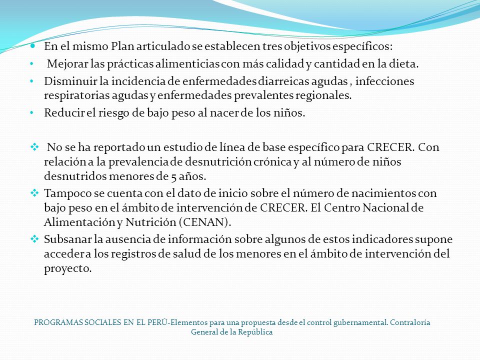 En el mismo Plan articulado se establecen tres objetivos específicos:
