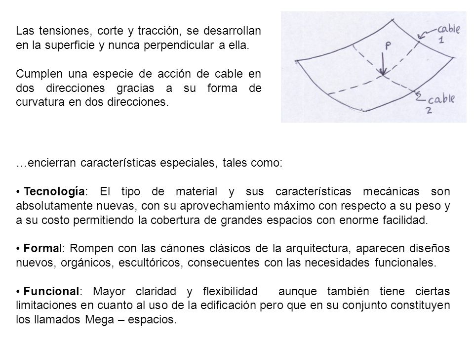 Las tensiones, corte y tracción, se desarrollan en la superficie y nunca perpendicular a ella.