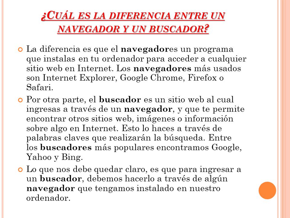 ¿Cuál es la diferencia entre un navegador y un buscador