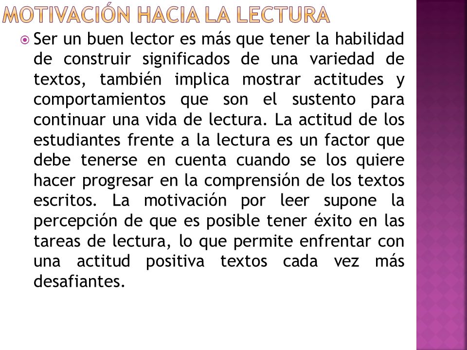 Motivación hacia la lectura