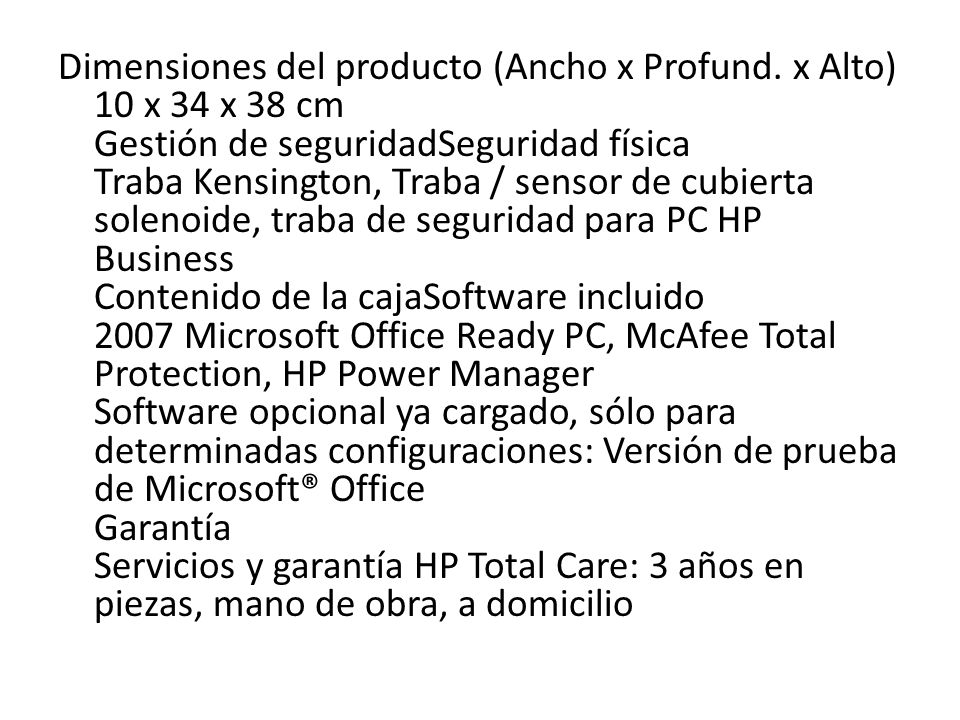 Dimensiones del producto (Ancho x Profund