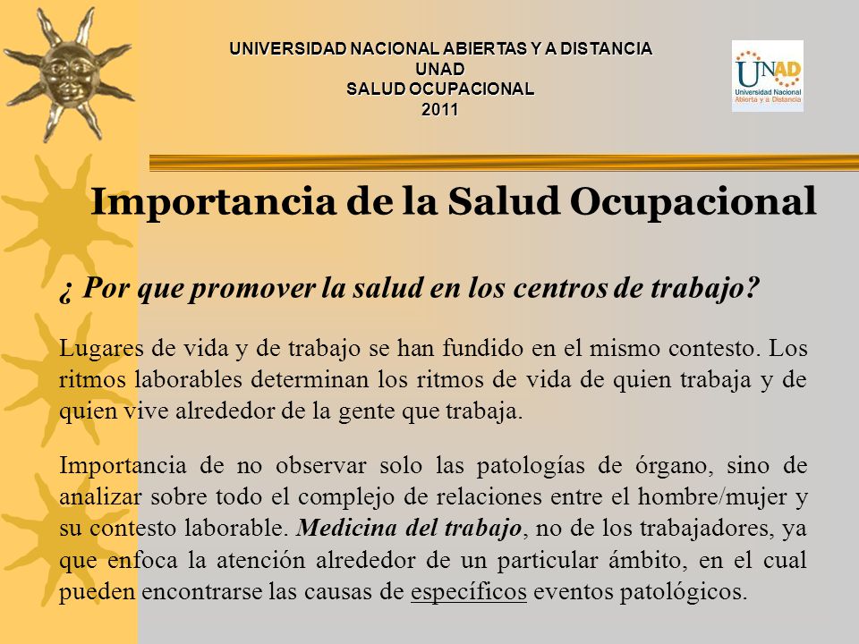 Importancia de la Salud Ocupacional