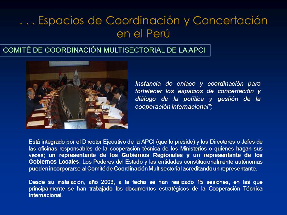 . . . Espacios de Coordinación y Concertación en el Perú
