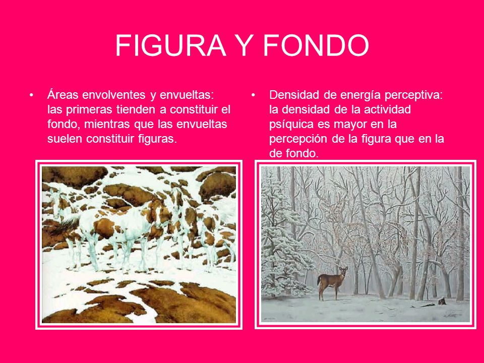 FIGURA Y FONDO Áreas envolventes y envueltas: las primeras tienden a constituir el fondo, mientras que las envueltas suelen constituir figuras.