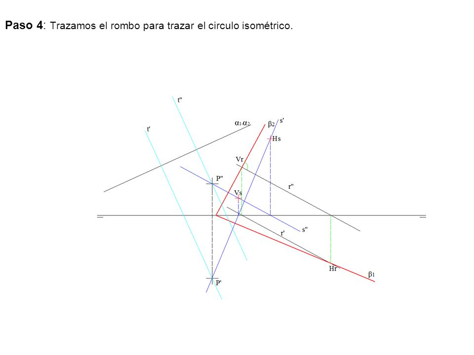 Paso 4: Trazamos el rombo para trazar el circulo isométrico.