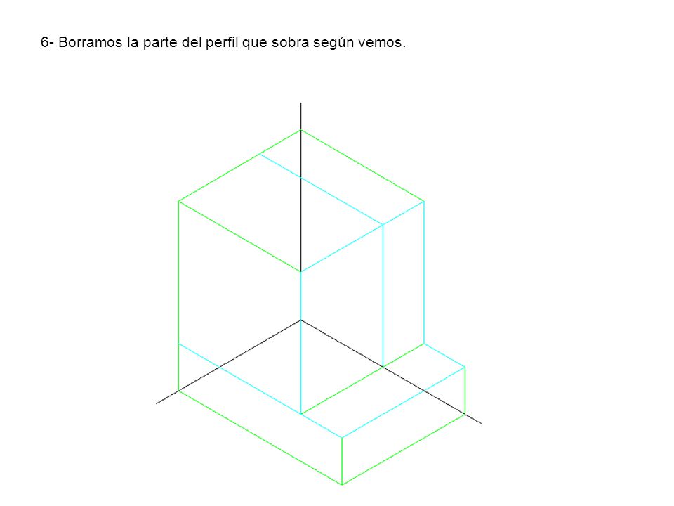 6- Borramos la parte del perfil que sobra según vemos.