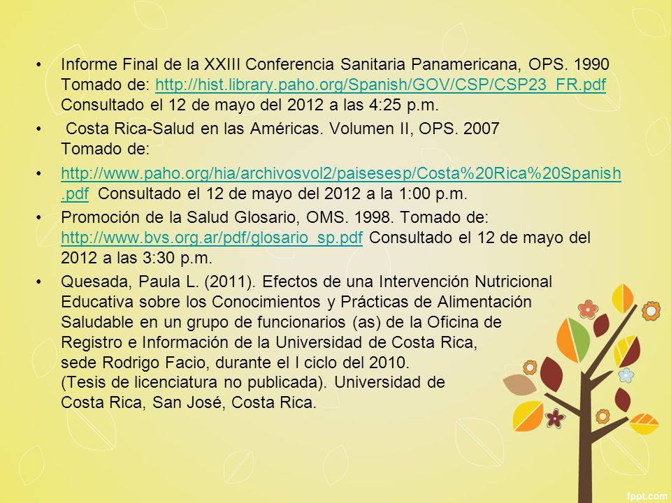 Informe Final de la XXIII Conferencia Sanitaria Panamericana, OPS