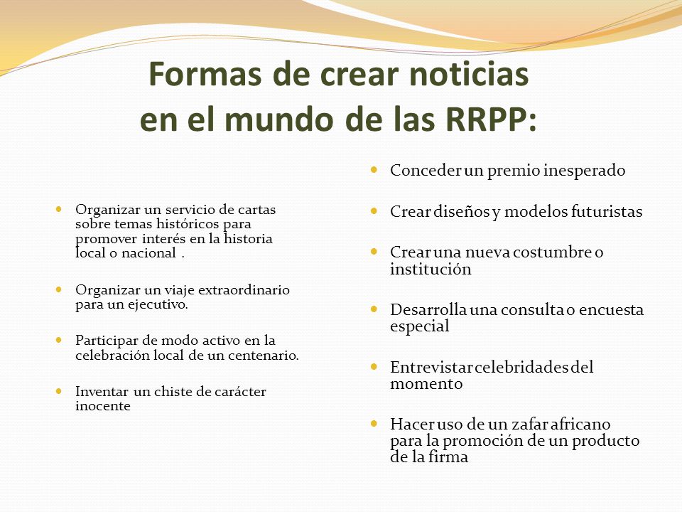 Formas de crear noticias en el mundo de las RRPP: