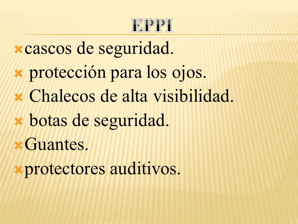EPPI cascos de seguridad. protección para los ojos. Chalecos de alta visibilidad. botas de seguridad.