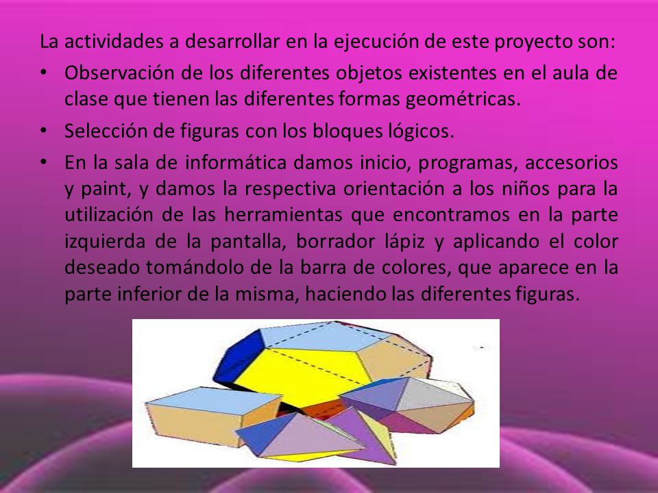 La actividades a desarrollar en la ejecución de este proyecto son: