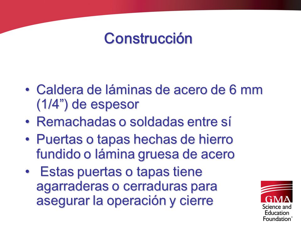 Construcción Caldera de láminas de acero de 6 mm (1/4 ) de espesor