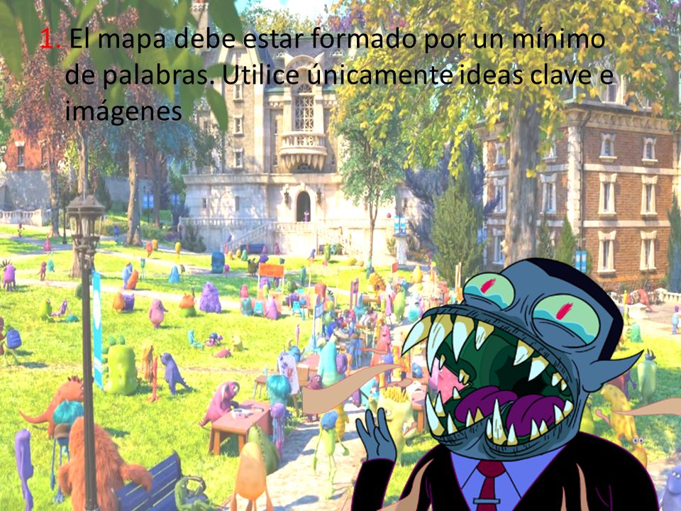 1. El mapa debe estar formado por un mínimo de palabras