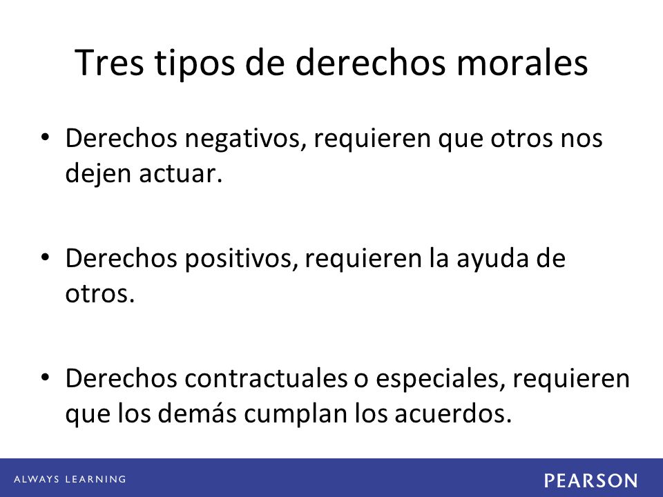 Tres tipos de derechos morales
