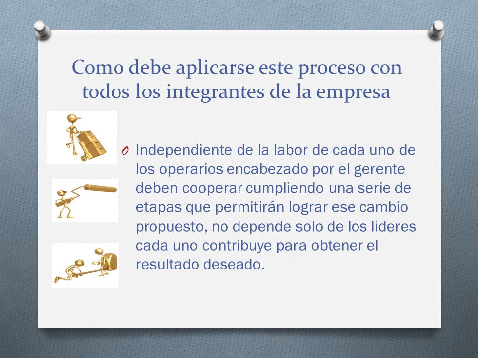 Como debe aplicarse este proceso con todos los integrantes de la empresa