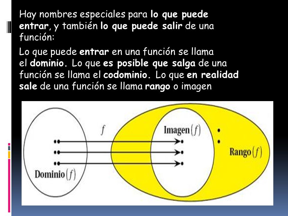 Hay nombres especiales para lo que puede entrar, y también lo que puede salir de una función: