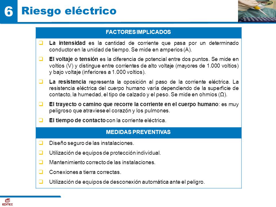 Riesgo eléctrico FACTORES IMPLICADOS