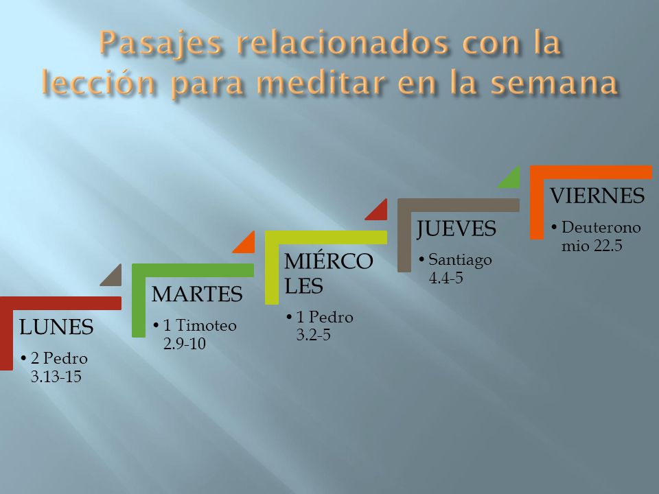 Pasajes relacionados con la lección para meditar en la semana
