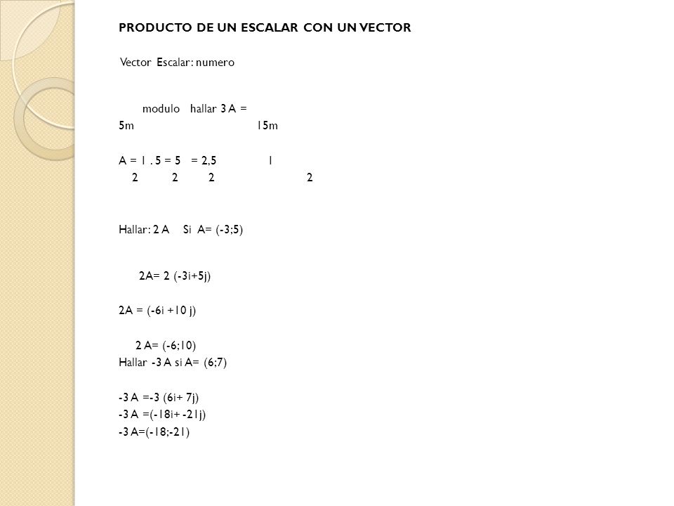 PRODUCTO DE UN ESCALAR CON UN VECTOR