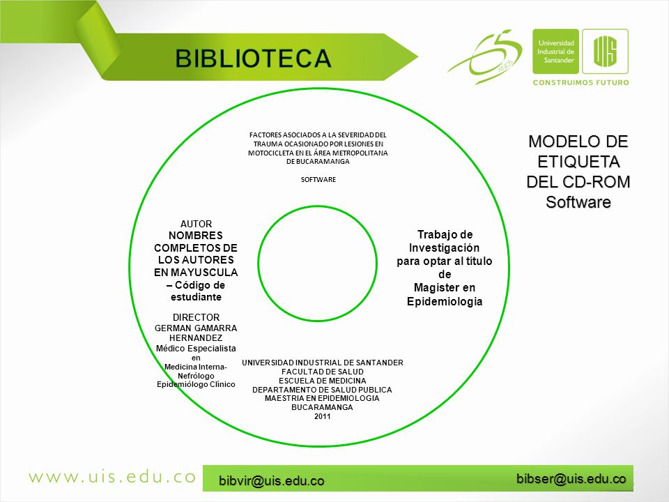 BIBLIOTECA MODELO DE ETIQUETA DEL CD-ROM Software