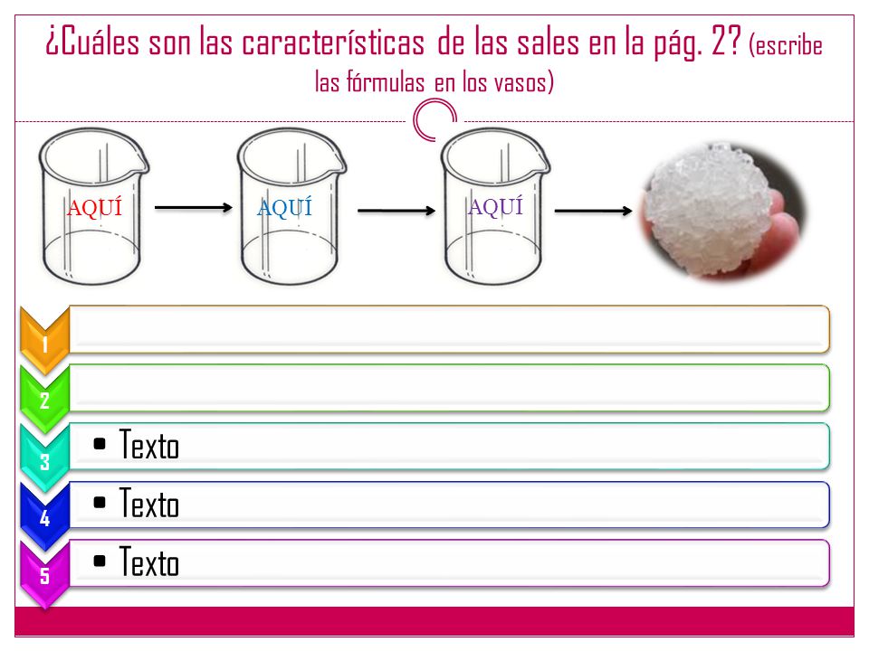 ¿Cuáles son las características de las sales en la pág. 2